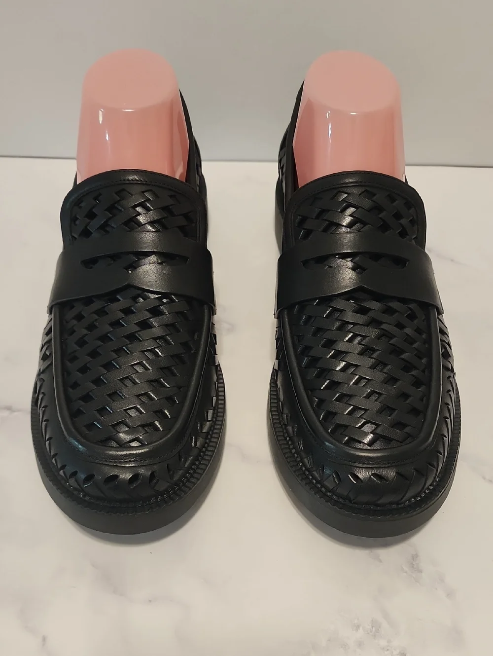 Michael Kors Eden Loafer Black Woven Leather Shoes